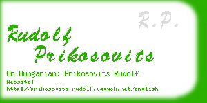 rudolf prikosovits business card